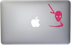 Grim Reaper Skull Vinyl Decal for MacBook, Laptop or Other Device 5 Inch (Pink)