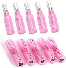 Heat Shrink Bullet Connectors,100pcs Female & Male Electrical Bullet Butt Terminals,Insulated Waterproof Marine Butt Connectors for Watercraft, Electronics & Automotive (AWG 22-18)