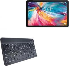 BoxWave Keyboard Compatible with TCL Tab 10 NXTPAPER 5G - SlimKeys Bluetooth Keyboard, Portable Thin with Chiclet-Style Keys - Jet Black