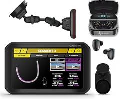 Wearable4U Garmin Catalyst, Driving Performance Optimizer for Motorsports and High Performance Driving, 6.95 inch with Pro Earbuds Bundle