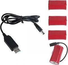 USB to 6V LR20 D Battery Eliminators Battery Power Supply Adapter for Desk Lamps Tools Wireless Electronics