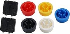 12x12x7 3MM Momentary Tactile Push Button Switch and 25 Covers for Electronic Projects and Appliance Repairs