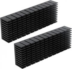 2Pcs High Performance Aluminum Fins Cooling Power Slotted Heatsink Kit for Electronics 120x40x20mm (Without Adhesive)