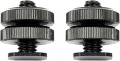 BGNING Professional 3/8 Tripod Mount Screw to Flash Hot Shoe Adapter Double Screws (2pcs)