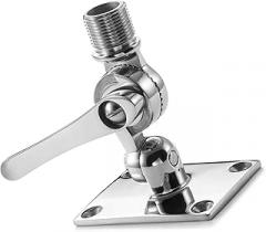 Marine VHF Antenna Mounts, Ratchet Mount, Stainless Steel Adjustable Base Mount for Boat Fishing Ship