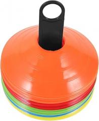 SUPVOX 1set Portable Agility Training Cones Soccer Disc Markers for Football Basketball Drills Outdoor Activities Brightly Colored Non-Skid Design Storage Bag