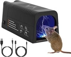 Indoor 𝐄𝐥𝐞𝐜𝐭𝐫𝐨𝐧𝐢𝐜 Mouse Trap, Small Humane 𝐄𝐥𝐞𝐜𝐭𝐫𝐢𝐜 Rat Trap for Homes, No Touch Rodent Mice Traps for House, Reusable, Pet Safe,𝟏𝟖𝟎𝟎𝐕 𝐇𝐢𝐠𝐡 𝐕𝐨𝐥𝐭𝐚𝐠𝐞 𝐒𝐡𝐨𝐜𝐤