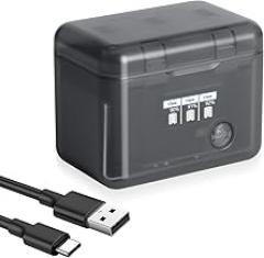 Battery Charger Case for Hero 12 Black Camera, 3-Slot Charger Case for GoPro Hero 12 11 10 9 Replacement Lithium-ion Battery