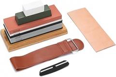 400#/1000# 3000#/8000# Premium Whetstone Cut Sharpening Stone Set Sharpener for All Blade Non Slip Base Cutter Sharpener