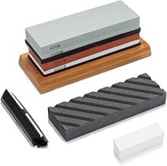 400/1000# 3000/8000# Grit Premium Whetstone Cut Sharpening Stone Set Sharpener for All Blade Non Slip Base Cutter Sharpener