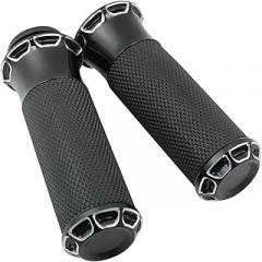 Motorcycle 1'' Electronic Grips Black Hand Control Handlebar Grip Compatible with Harley Softail FLS Fat boy Street Bob 16-Up Touring 08-Up