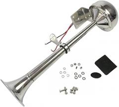 Single Trumpet Electric Horn 12V 390MM - Marine Truck CAR Boat Stainless Steel