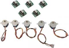 5V 4-Phase Geared Stepper Motor with ULN2003 Driver Board 28BYJ-48 for Arduino, DC 5V 4 Phase Stepper Motor Kit Compatible with 28BYJ-48, Stepper Motor with Driver for DIY Electronics