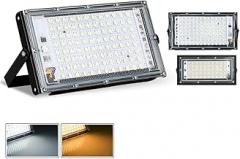 LED Flood Light Spotlight 100W 50W Outdoor Waterproof Reflector Floodlights Street Wall Lamp Garden Lighting(1pcs,Warm White,100W)