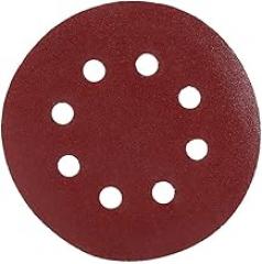 10Pcs 125mm 8 Hole Red Alumina Sanding Discs 60# 1000# Grit Papers, Professional, for Polishing of Iron, Paint, Electronics (180#)