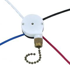 Ceiling Fan Switch Zing Ear ZE-208S E89885 3 Speed 4 Wire Pull Chain with 4 Pre-Installed Wires Light Fan Switch Replacement (Bronze)