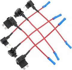 6pcs Car Inline Blade Fuse Holder Kit Assorted Mini Medium Hardwire Fuse Socket for Automotive Use Protects Electronics from Circuits Capacity