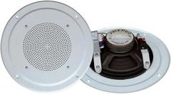 Pyle Ceiling Wall Mount Speaker - 6.5” Full Range Woofer Speaker System 100 Volt Transformer Flush Design w/ 90Hz-16kHz Frequency Response 150 Watts Peak & Template for Easy Installation - PDICS64