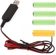 6V LR6 AA Battery Eliminators Cable with Switches Replace 4Pcs 1.5V Batteries for LED Electronic Aa USB