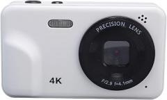 Digital Camera, 48MP 1080P Auto Focus 5X Zoom 2.0in IPS Screen Portable Compact Camera, with Electronic Image Stabilization and Multiple Filters (White)