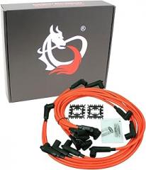 AIP Electronics Dragon FIRE Performance 8.5mm Orange Ignition Spark Plug Wires Set Compatible with 1959-1972 Dodge Mopar Chrysler 383 400 413 440 for ***(HEI Style Cap ONLY)*** OEM Fit PWJ133-O