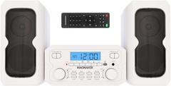 Magnavox MM435M-WH 3-Piece Compact CD Shelf System with Digital FM Stereo Radio, Bluetooth Wireless Technology, and Remote Control in White | LCD Display | AUX Port Compatible | 2022 Version |