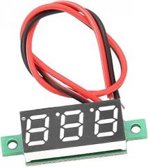 Digital Voltmeter 0 30V, 0.28 Inch LED Display, 3% Accuracy, Reverse Connection, Compact Voltage Tester for Electronics and Automotive Use