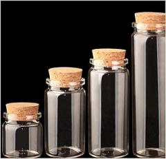 10PCS High Borosilicate Glass Storage jar Clear Empty Wishing Vials with Cork Glass Bottles Jars Containers 22 * 40mm 5.0 ML
