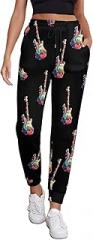 Colorful Electronic Guitar Novelty Women's Trendy Sweatpants Athletic Running Yoga Joggers Lounge Pants