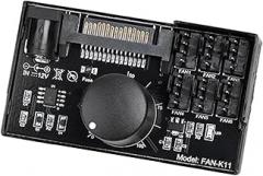 Computer Fan Controller, Black ABS Speed Regulator with DC 5A Adapter, Mini Cooling Fan Controller for PC, Desktop, Workstation, Electronics