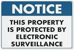 Notice This Property is Protected by Electronic Surveillance Sign 12X8 Inch Tin Sign Great for Garden and Yard Wall Decor