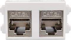 Dual Female CAT6A RJ45 Shielded Internet Plug Module Shielded 2 Port CAT.6A LAN Jack Socket F/F Connector