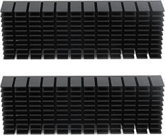 Yinhing Heat Sinks, Copper Heatsink 120x40x20mm Electronic Heatsink 2Pcs Cooling Fins Aluminum Power Slotted Kit Aluminum for Electronics Power Boards (with Back Glue)