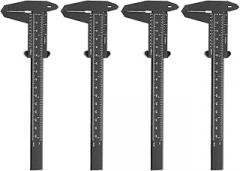 4pcs 15cm Plastic Slide Caliper Manual Precision Measuring Tool Portable Metric Small Caliper for Electronics Mechanics DIY Projects