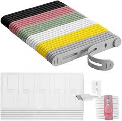 90 Pcs Nylon Cable Labels and Cord Ties Set - 30 Colorful Data Cable Organizer + 60 Identification Wire Labels, Cord Management for Home Office Travel Desk Electronics (Multicolor)