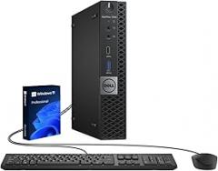 Dell OptiPlex 7050 mini Desktop Computer PC, Intel Core i5-7500, 8GB RAM, 256GB SSD, Wi-Fi, Bluetooth, Keyboard & Mouse, Windows 11 Pro (Renewed)