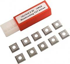 for Carbide Insert for Wood Lathe Turning Tool, 15x15x2.5mm -30°, 4-for Edge Square Cutter for Hardwood, Softwood, MDF, HDF, Plywood, 10 Pack