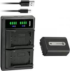 Kastar 1-Pack NP-FH50 Battery and LTD2 USB Charger Replacement for Sony DCR-SR36, DCR-SR37, DCR-SR38, DCR-SR40, DCR-SR42, DCR-SR45, DCR-SR46, DCR-SR47, DCR-SR48, DCR-SR50, DCR-SR52, DCR-SR55