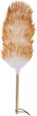 TIDTALEO Wool Duster with Wooden Handle, Household Dust Cleaning Tool for Furniture and Electronics, Portable White Lambswool Brush for Home Use Random Color