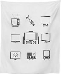 Ambesonne TV Show Tapestry, Electronic Fashion Themed Progress of Television Concepts, Fabric Wall Hanging Decor for Bedroom Living Room Dorm, 23