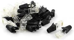 Electronic Components 25Set Black Boot Protector 8P8C RJ45 Cat5 Cat5e Connector Network End