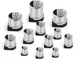 10Pcs SMD Aluminum Electrolytic Capacitor 10x10.5mm 10x12.5mm 16V680UF 25V470UF 35V470UF 50V220UF 10V1000UF 400V10UF (Size : 400V6.8UF 10x12.5)