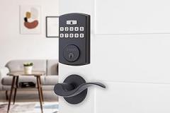 BRINKS Keyless Entry Door Deadbolt, High-Security Keypad Door Lock, 50 User Codes, Auto Locking Feature (Deadbolt & Passage Lever, Matte Black)