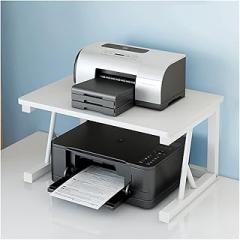 Printer Stand Household Printer Copier Storage Shelf Office Supplies Desktop Finishing Rack Multi-Layer Metal Wood Printer Shelves (Color : 2 Layers 02)
