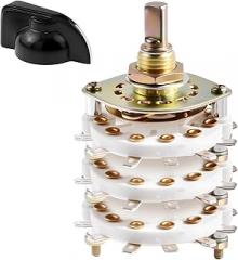 KCZ Rotary Band Switch 3P11T 3 Pole 11 Position Band Channel Rotary Selector Switches 3 Deck Waveband switches with Knob for TV, Radio, Electronic Device