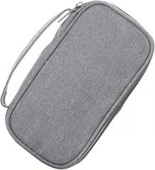 Portable Power Bank and Data Cable Organizer Bag for Electronics Travel, Large Gray Oxford Cloth Storage Pouch for USB Cables and Digital Accessories