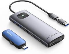 GiGimundo LK10 DisplayLink Docking Station Dual Monitor 4K 60Hz+256GB External USB C SSD Flash Drive