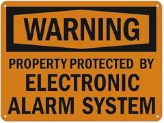 Notice Warning Business sign,Security Alarm Warning Sign Property Protected By Electronic,Rust Free Aluminum Fade Resistant Easy Mounting Outdoor Use