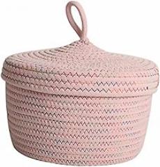 Luxshiny Pink Remote Controller Holder Basket with Lid Multifunctional Desktop Storage Box for Living Room Bedroom Office Space Saving Organizer for Small Items and Electronics