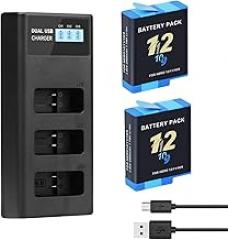 Battery Replacement with Charger for Gopro 12 11 10 9, 2 Pack 2000mAh High Capacity Batteries with 3 Independent Channel LCD Charger for GoPro Hero 12 11 10 9 Black Accessories